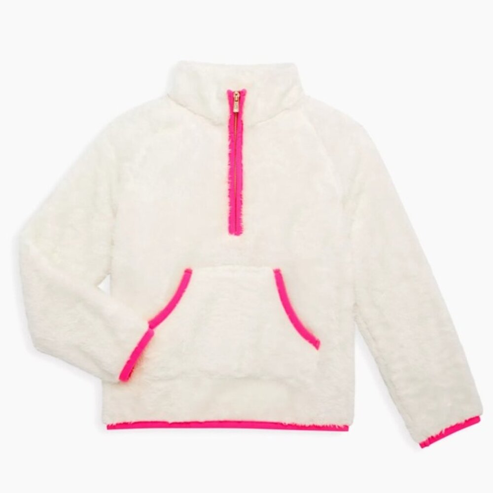 Lilly Pulitzer Girl's Little Skipper Sherpa Popover in Coconut Pink